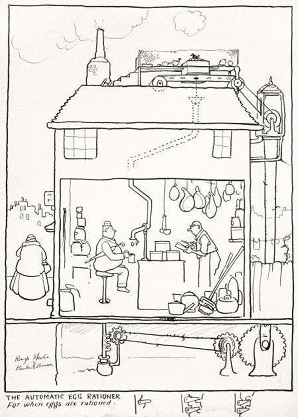 william_heath_robinson_inventions_the_automatic_egg_rationer_1940