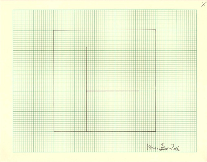(Study for Light Music 1) Pencil on graph paper  Unique  Signed and dated  Sheet size: 20.5 x 26 cm  Framed size: 41 x 46 cm  2016