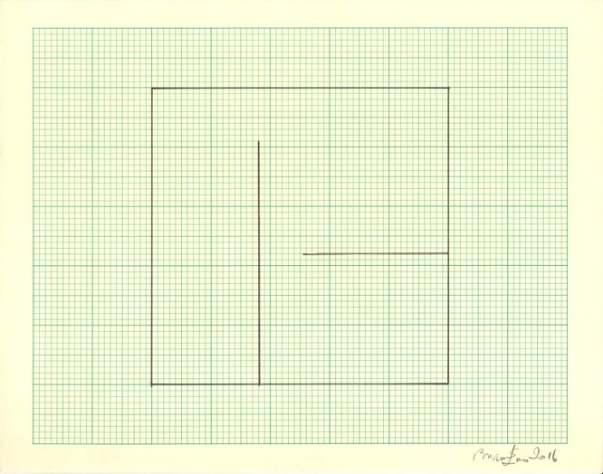 Untitled (Study for Light Music 2) Pencil on graph paper  Unique  Signed and dated  Sheet size: 20.5 x 26 cm  Framed size: 41 x 46 cm  2016