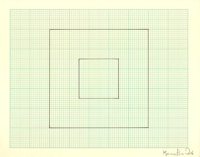 Untitled (Study for Light Music 3) Pencil on graph paper  Unique  Signed and dated  Sheet size: 20.5 x 26 cm  Framed size: 41 x 46 cm  2016
