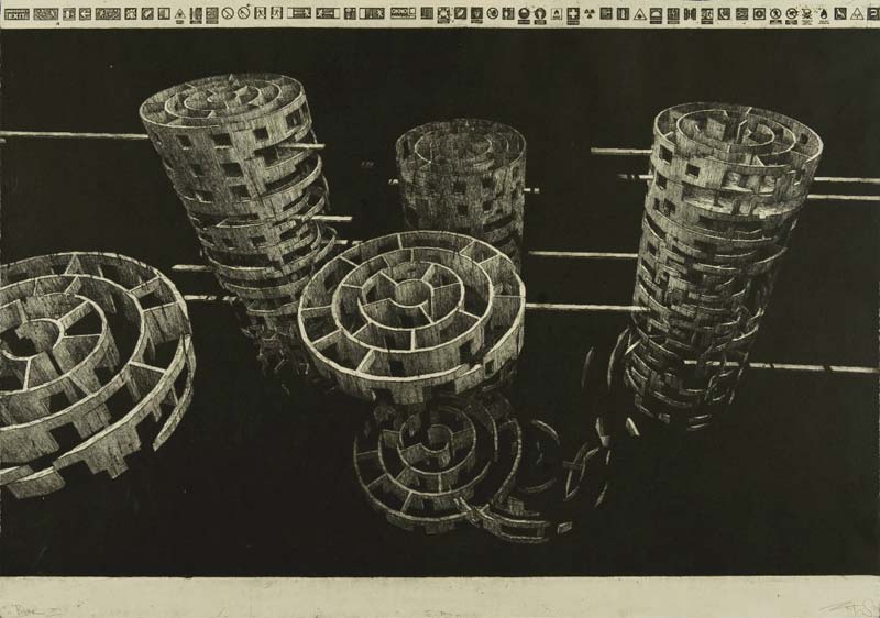 marcin bialas etchings labyrinth stairs