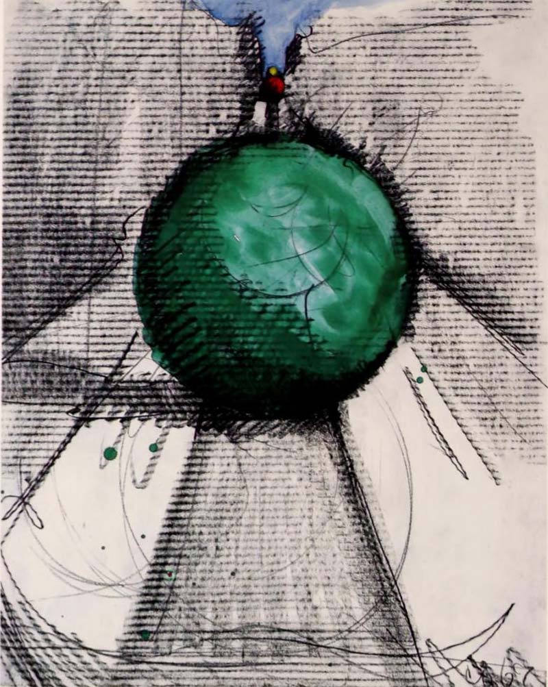 Claes Oldenburg, Proposed Colossal Monument For Park Avenue, New York City: Bowling Balls, 1967 