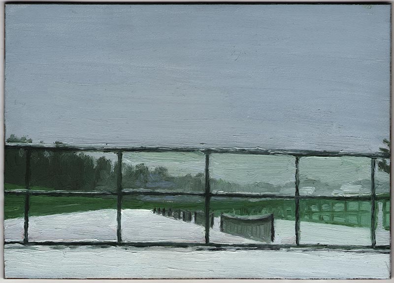 The Courts 2012, Oil on Panel, 5 x 7"