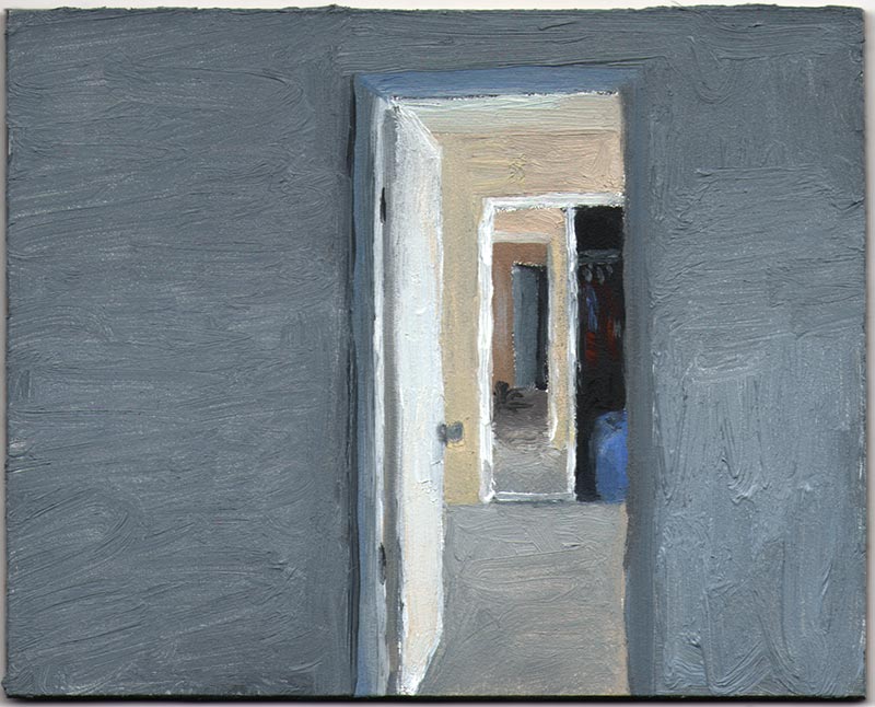 Mike's Room 2012, Oil on Panel, 3 15/16 x 4 7/8"