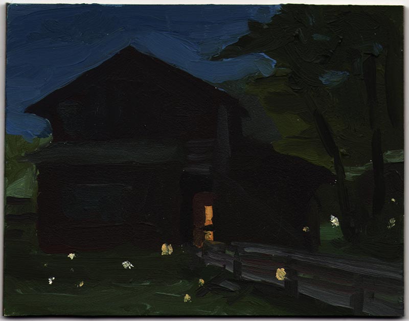 Fireflies 2012, Oil on Panel, 3 7/16 x 4 7/16"