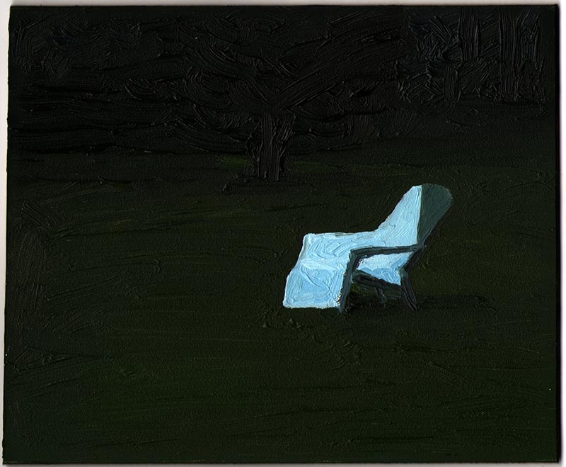 Lawn Chair 2013, Oil on Panel, 5 x 6"
