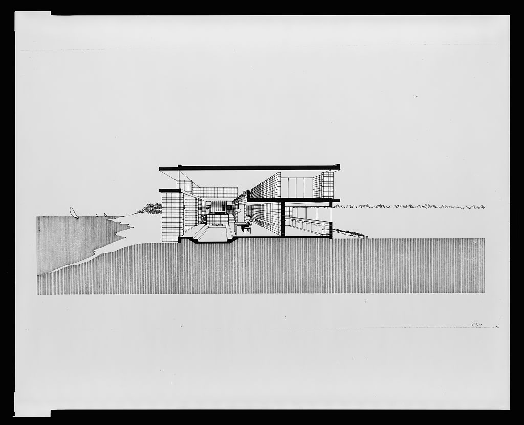 [Milam residence, Ponte Vedra Beach, Florida. 1950-1960, Section perspective]