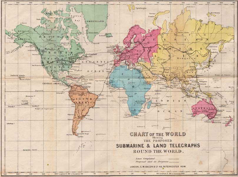 Политическая карта мира 1870 года